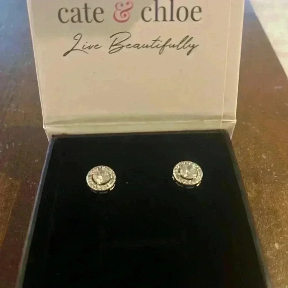 Cate & Chloe Ariel white gold and cubic zirconia earrings CCEB1575CZBX - Picture 2 of 7